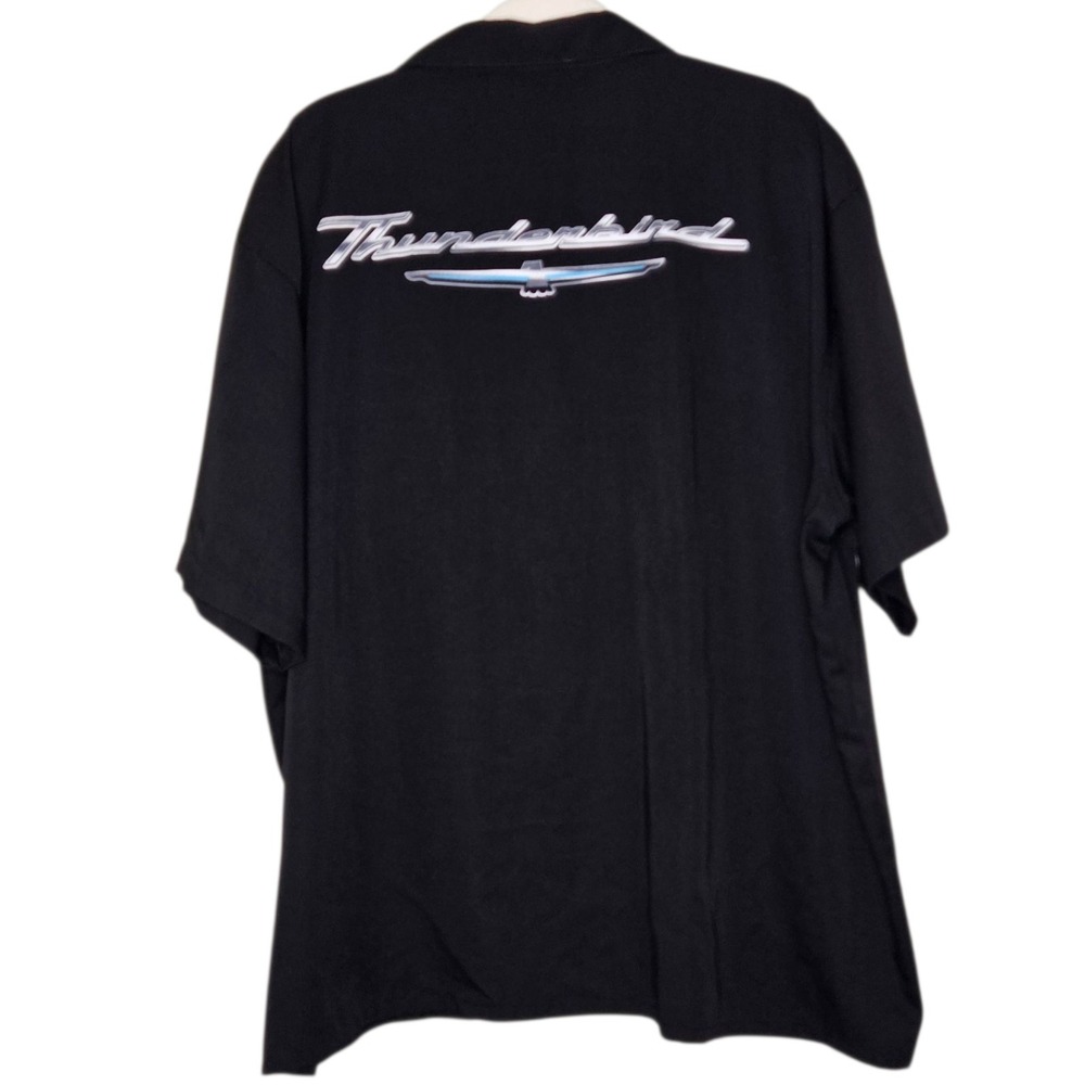 Vintage Thunderbird Black Camp‎ Shirt XXL Short Sleeve Retro Classic   Cars